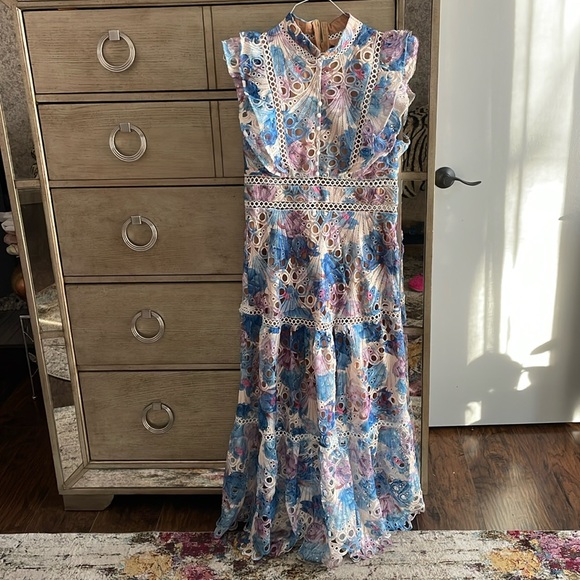 Out flower embroidery maxi dress, size L, new - Picture 3 of 8